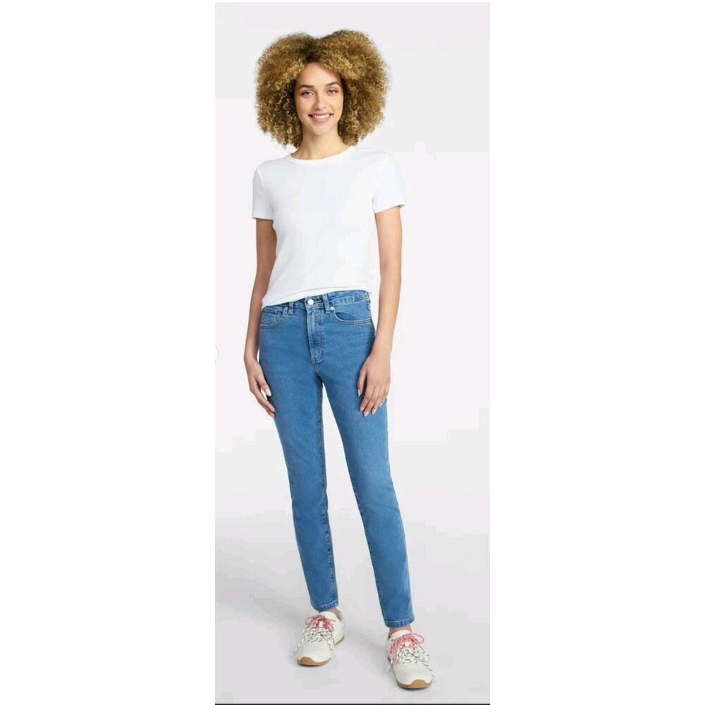 Time and Tru Women's High Rise Skinny jeans,29"Inseam Regular,Size14 medium wash